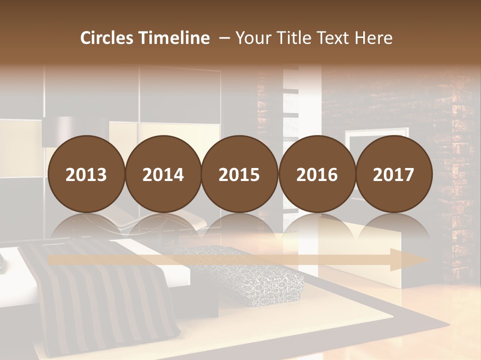 A Bedroom With A Brick Wall And A Television PowerPoint Template