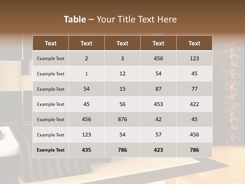 A Bedroom With A Brick Wall And A Television PowerPoint Template