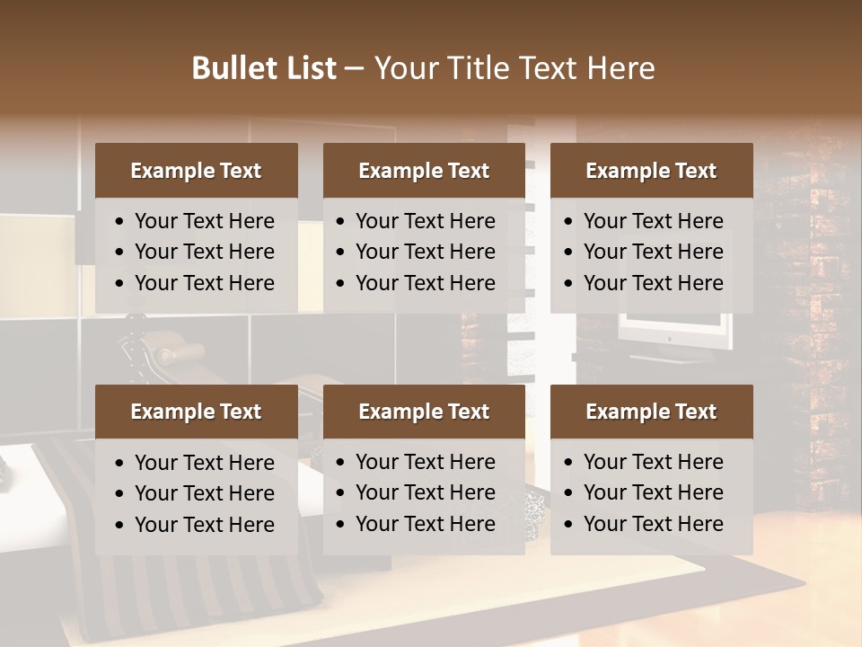 A Bedroom With A Brick Wall And A Television PowerPoint Template