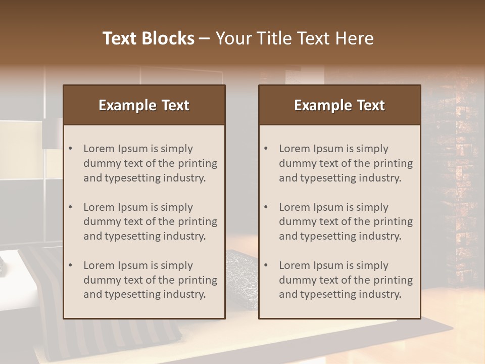 A Bedroom With A Brick Wall And A Television PowerPoint Template