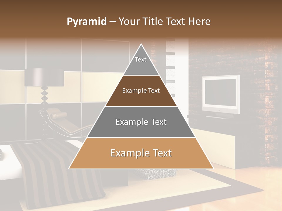 A Bedroom With A Brick Wall And A Television PowerPoint Template