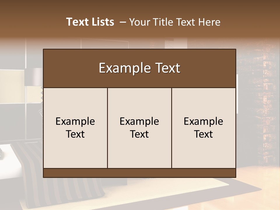 A Bedroom With A Brick Wall And A Television PowerPoint Template