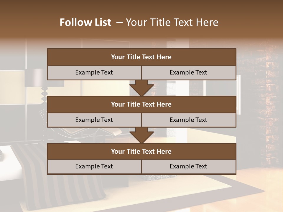 A Bedroom With A Brick Wall And A Television PowerPoint Template
