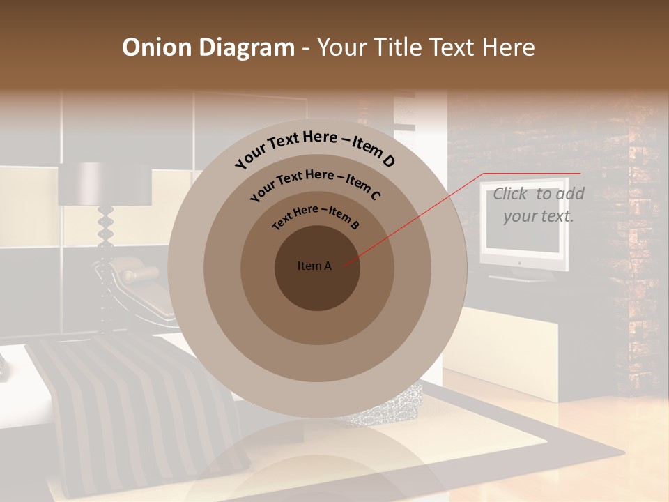 A Bedroom With A Brick Wall And A Television PowerPoint Template