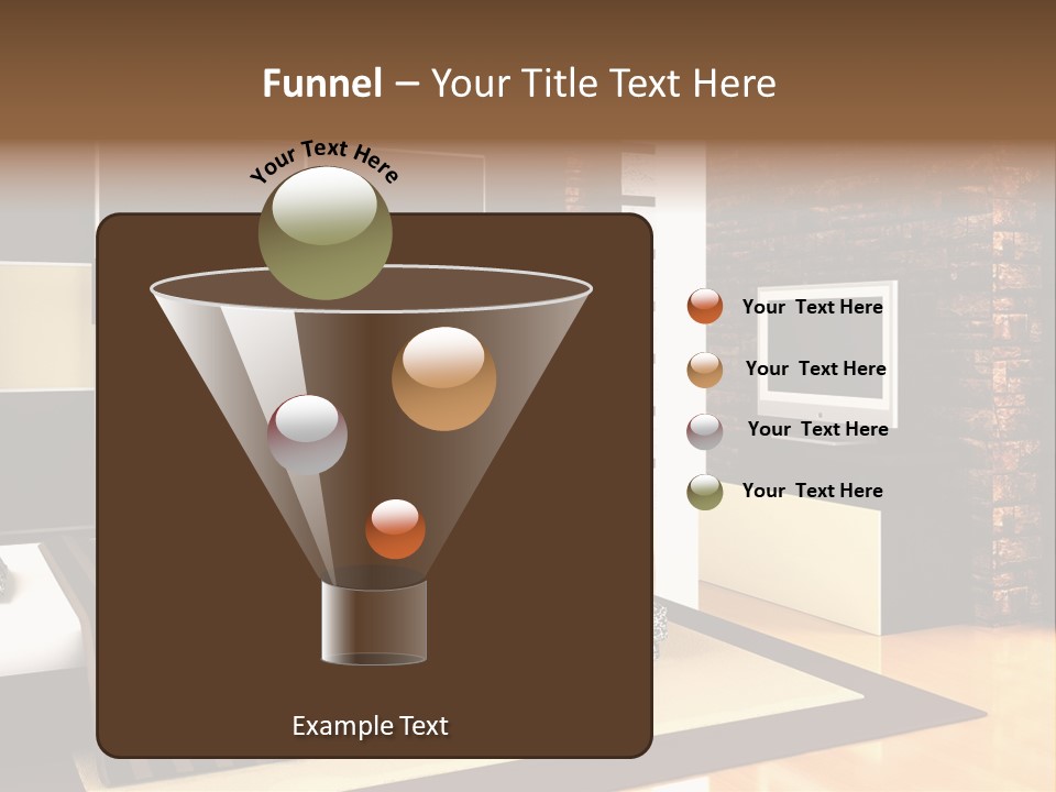 A Bedroom With A Brick Wall And A Television PowerPoint Template