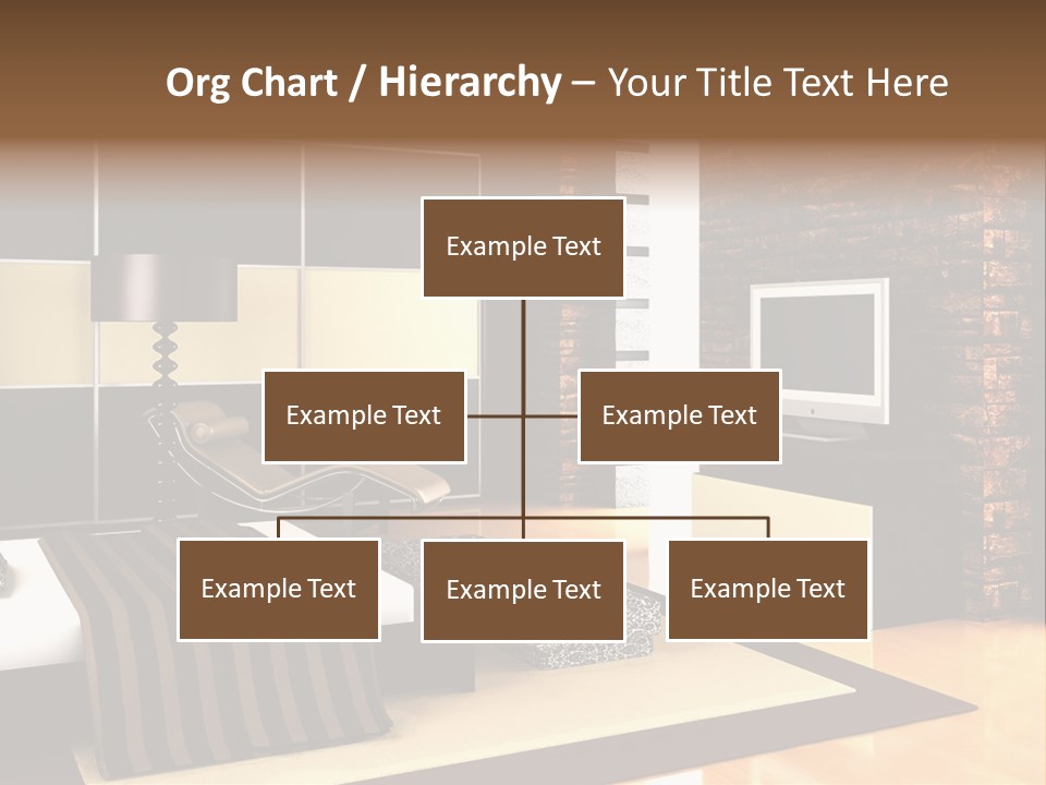 A Bedroom With A Brick Wall And A Television PowerPoint Template