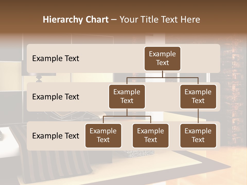 A Bedroom With A Brick Wall And A Television PowerPoint Template