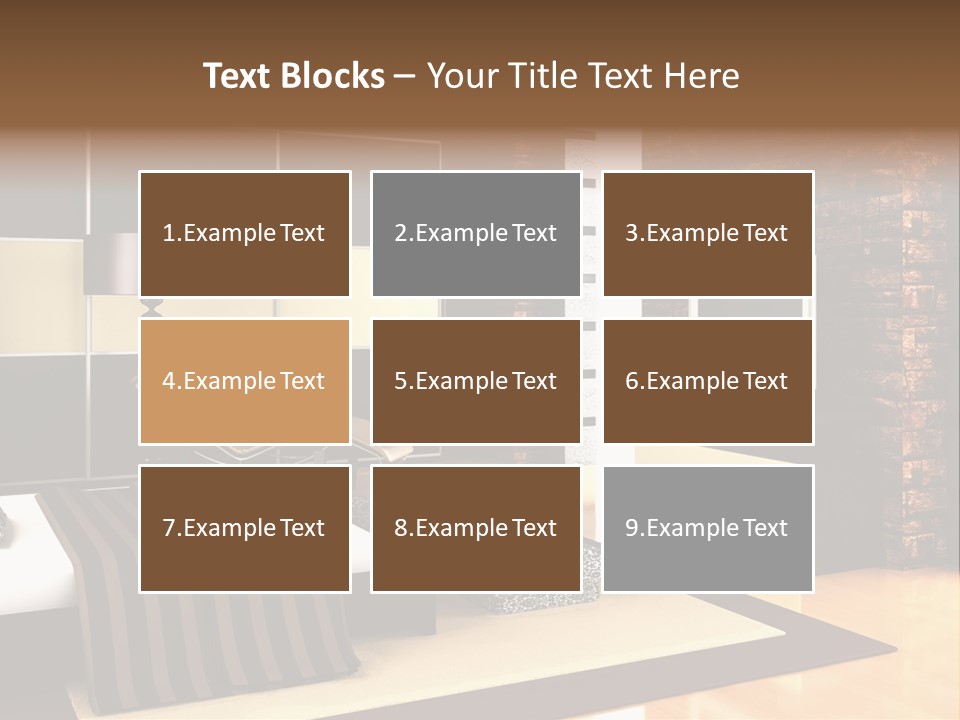 A Bedroom With A Brick Wall And A Television PowerPoint Template