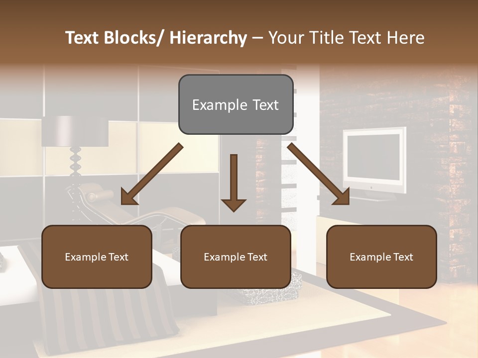 A Bedroom With A Brick Wall And A Television PowerPoint Template