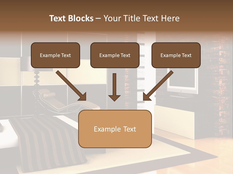 A Bedroom With A Brick Wall And A Television PowerPoint Template