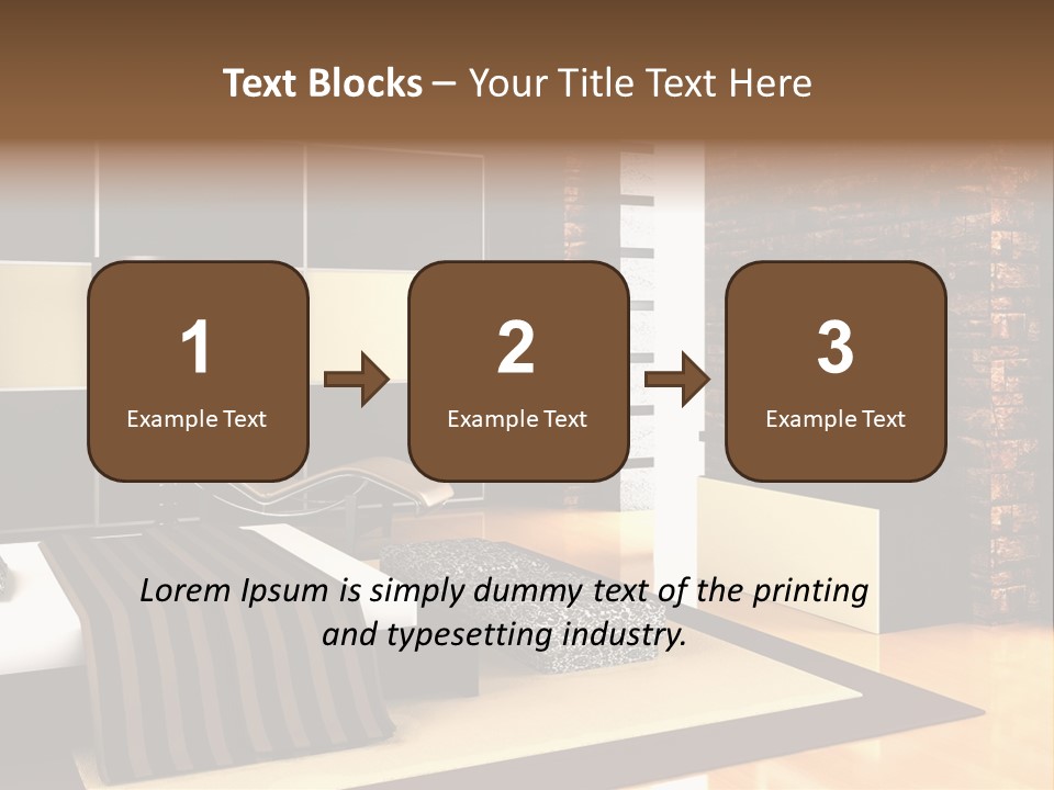 A Bedroom With A Brick Wall And A Television PowerPoint Template