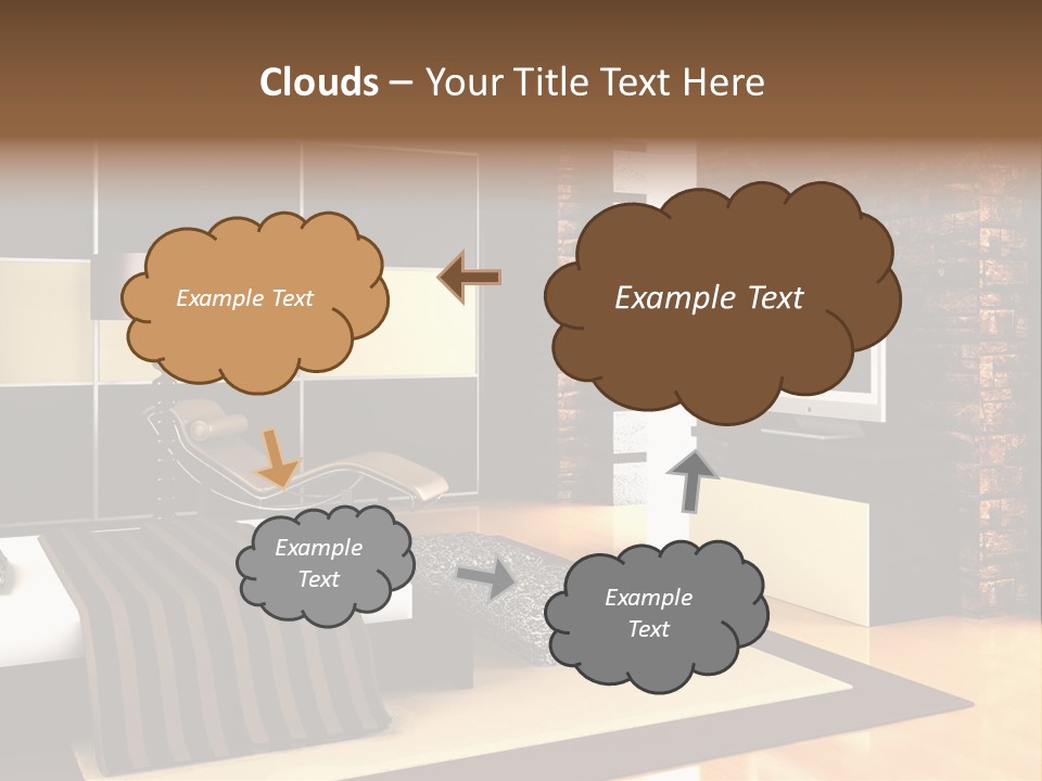 A Bedroom With A Brick Wall And A Television PowerPoint Template