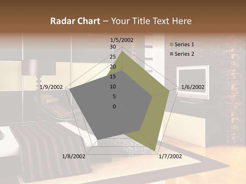 A Bedroom With A Brick Wall And A Television PowerPoint Template