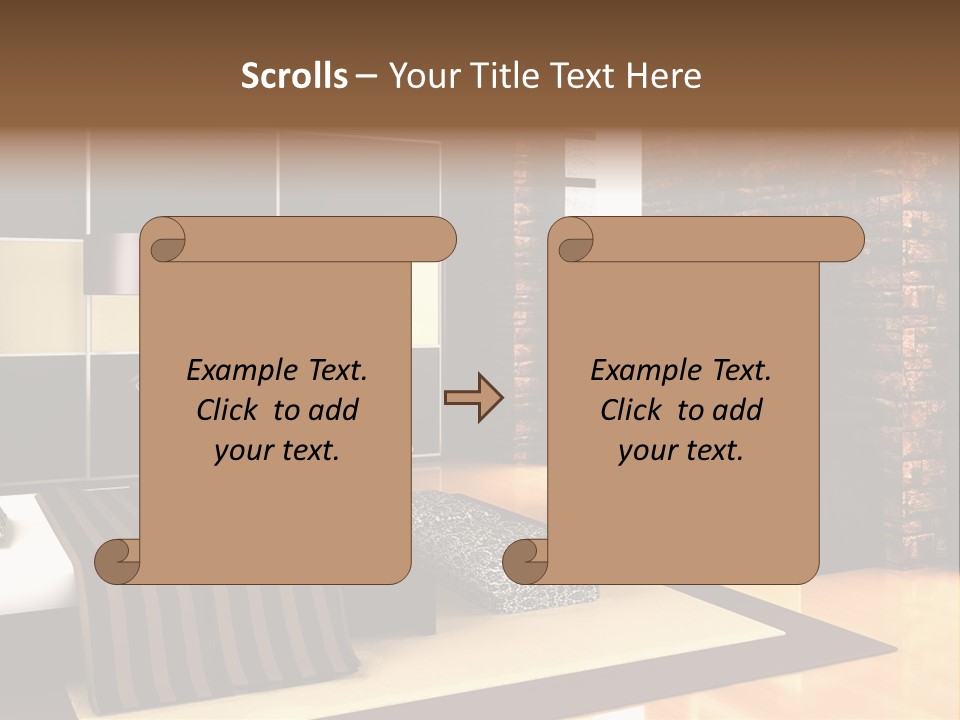 A Bedroom With A Brick Wall And A Television PowerPoint Template