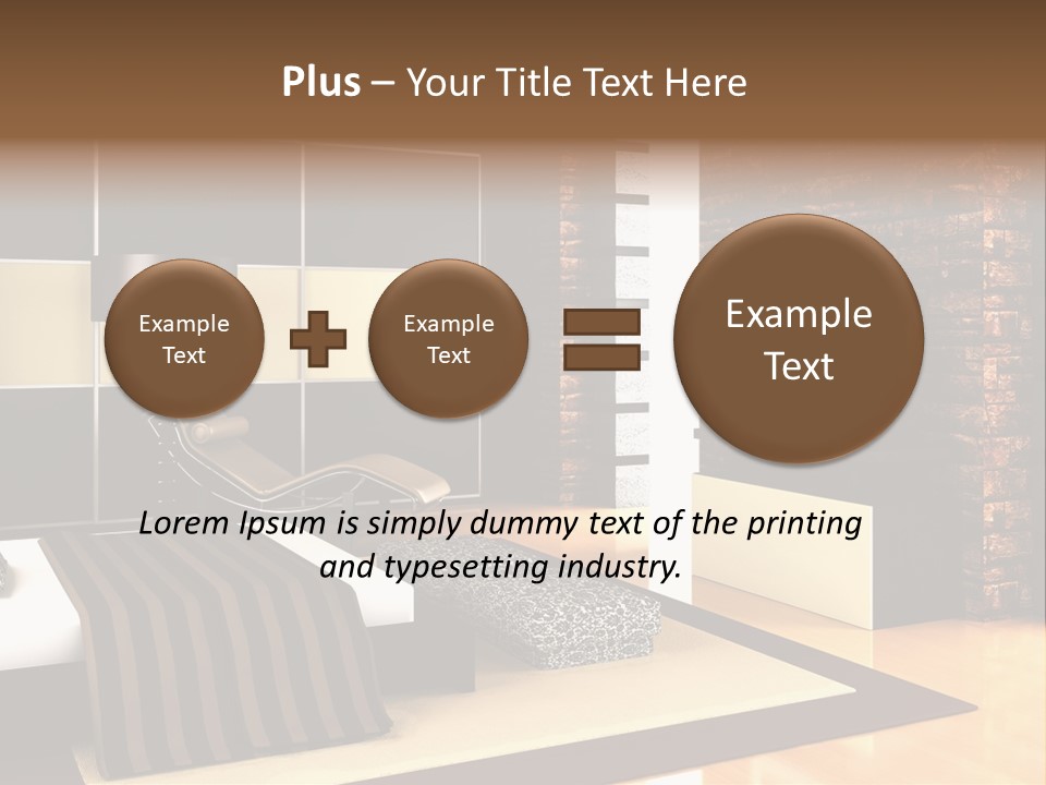 A Bedroom With A Brick Wall And A Television PowerPoint Template