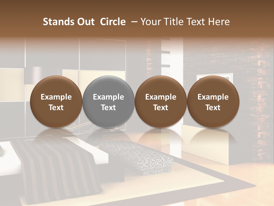 A Bedroom With A Brick Wall And A Television PowerPoint Template