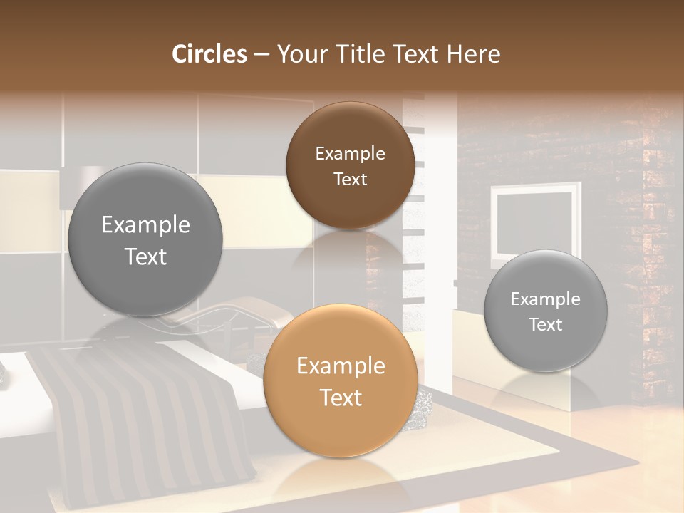 A Bedroom With A Brick Wall And A Television PowerPoint Template