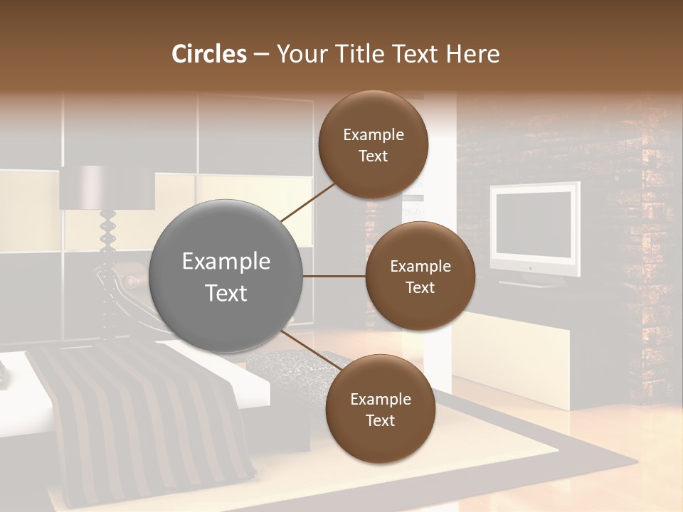 A Bedroom With A Brick Wall And A Television PowerPoint Template