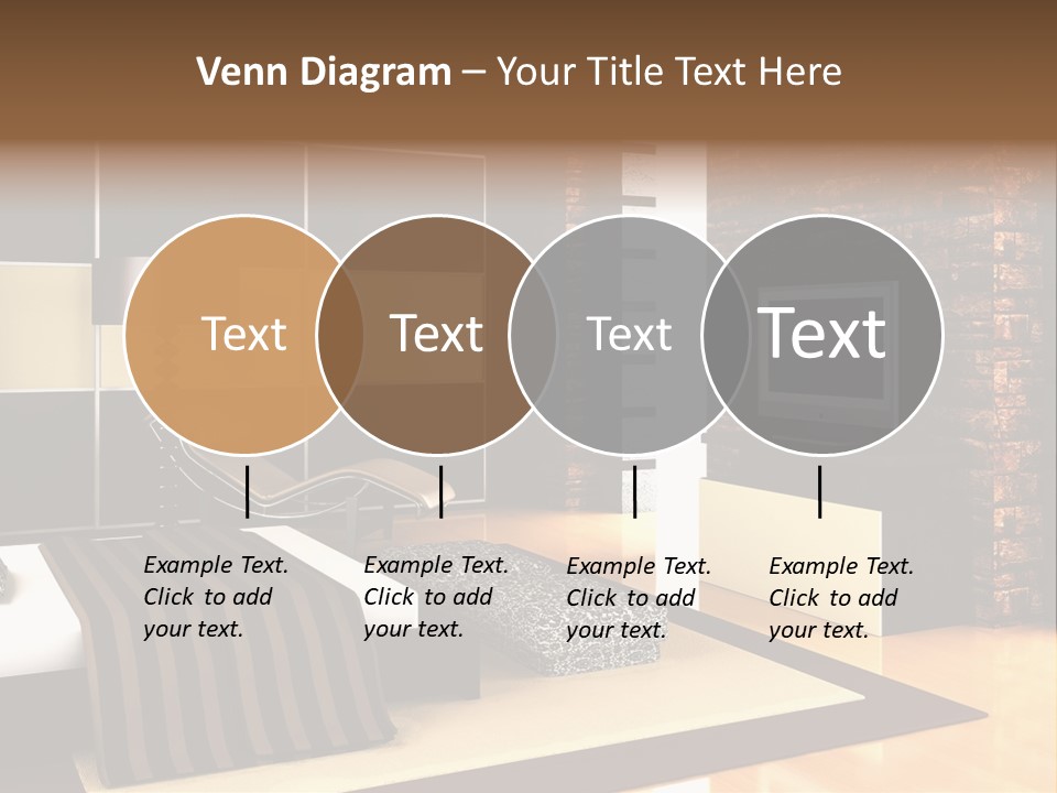 A Bedroom With A Brick Wall And A Television PowerPoint Template