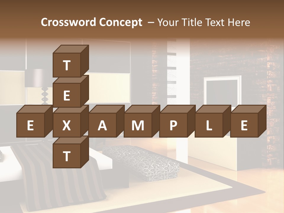 A Bedroom With A Brick Wall And A Television PowerPoint Template