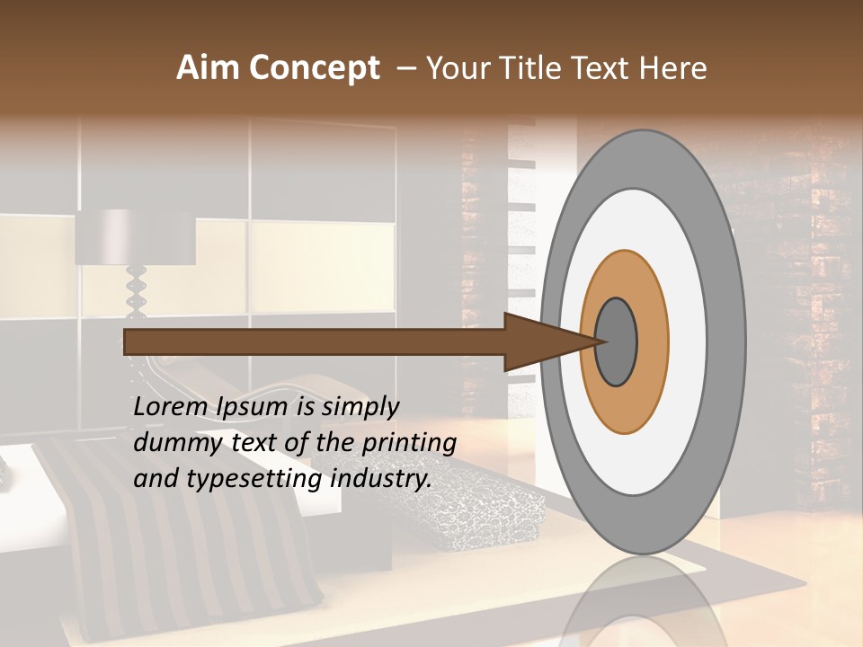 A Bedroom With A Brick Wall And A Television PowerPoint Template