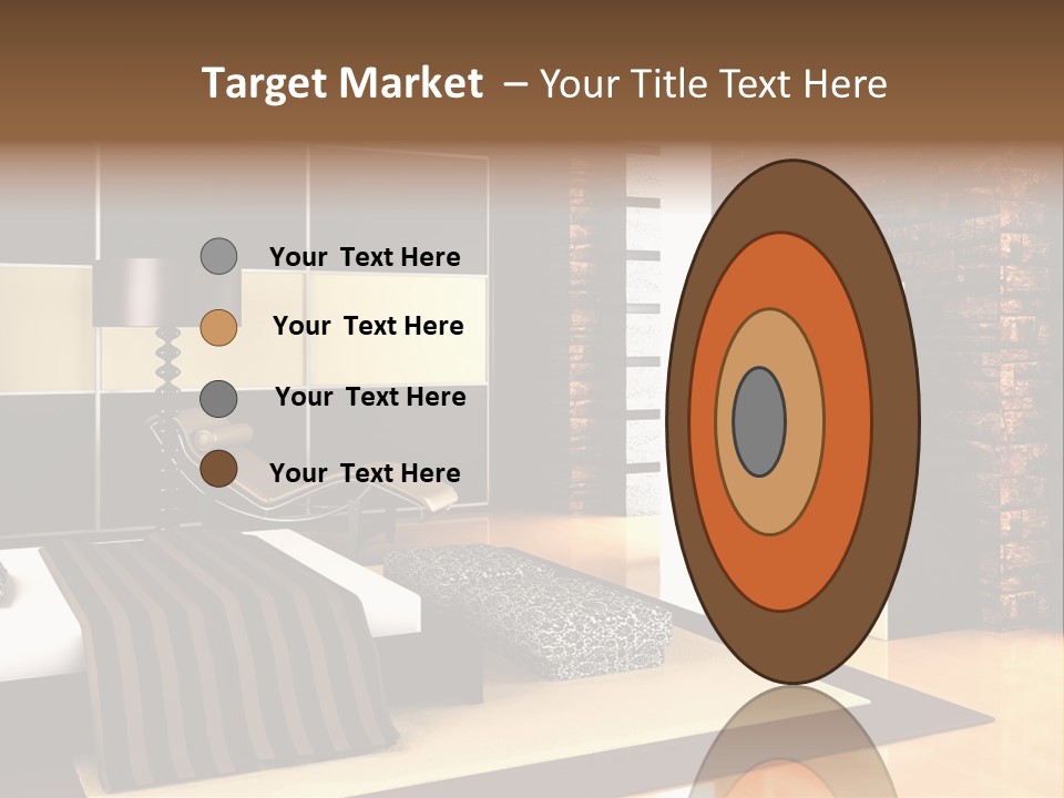 A Bedroom With A Brick Wall And A Television PowerPoint Template