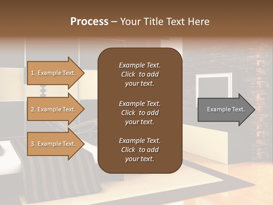 A Bedroom With A Brick Wall And A Television PowerPoint Template