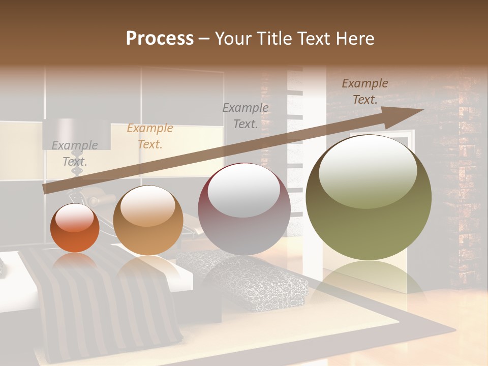 A Bedroom With A Brick Wall And A Television PowerPoint Template