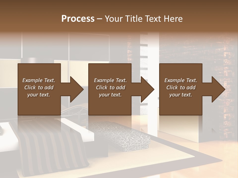 A Bedroom With A Brick Wall And A Television PowerPoint Template