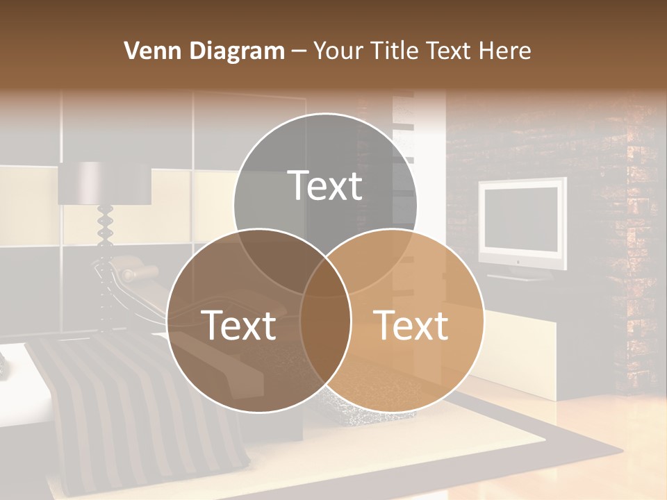 A Bedroom With A Brick Wall And A Television PowerPoint Template