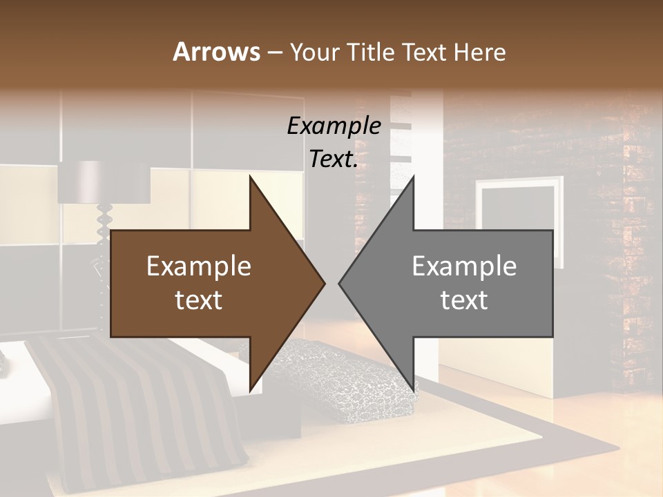 A Bedroom With A Brick Wall And A Television PowerPoint Template