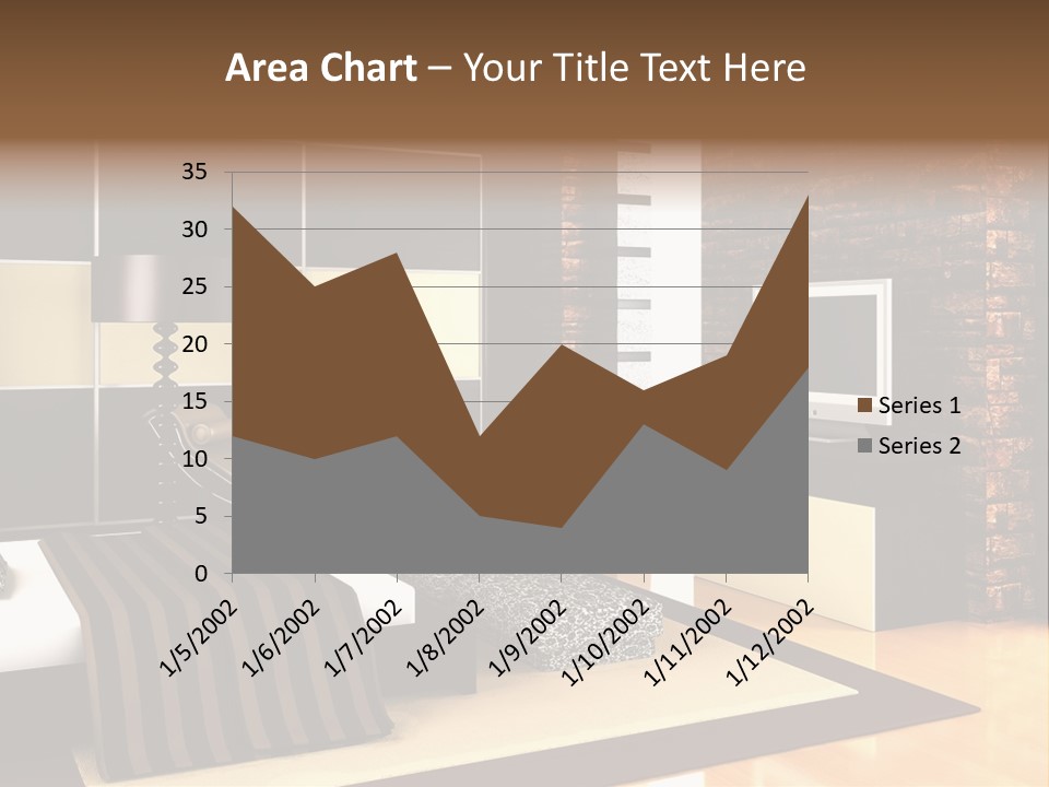 A Bedroom With A Brick Wall And A Television PowerPoint Template