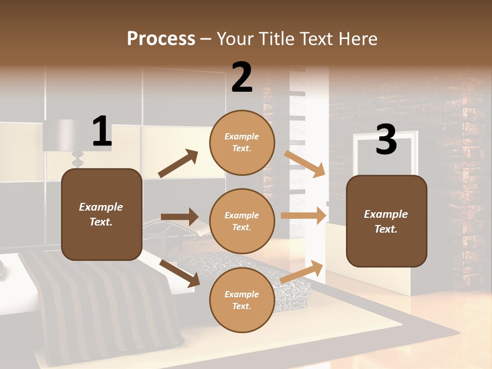 A Bedroom With A Brick Wall And A Television PowerPoint Template