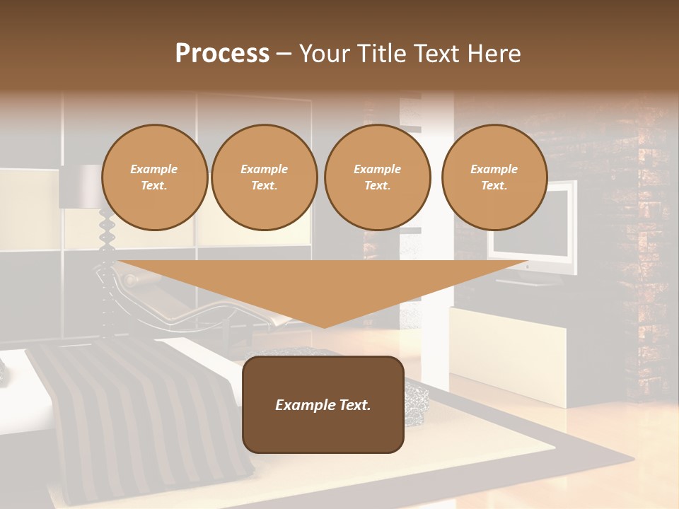 A Bedroom With A Brick Wall And A Television PowerPoint Template