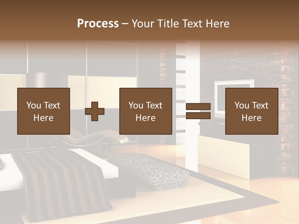 A Bedroom With A Brick Wall And A Television PowerPoint Template