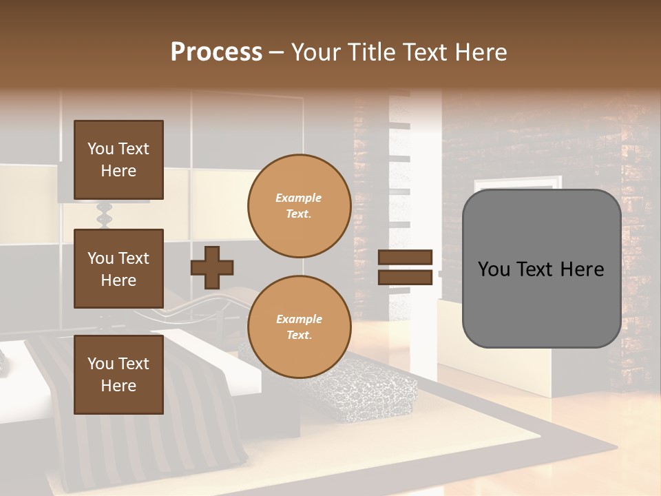 A Bedroom With A Brick Wall And A Television PowerPoint Template