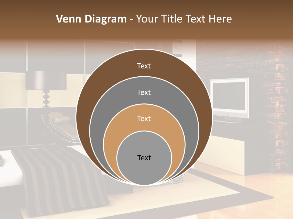A Bedroom With A Brick Wall And A Television PowerPoint Template