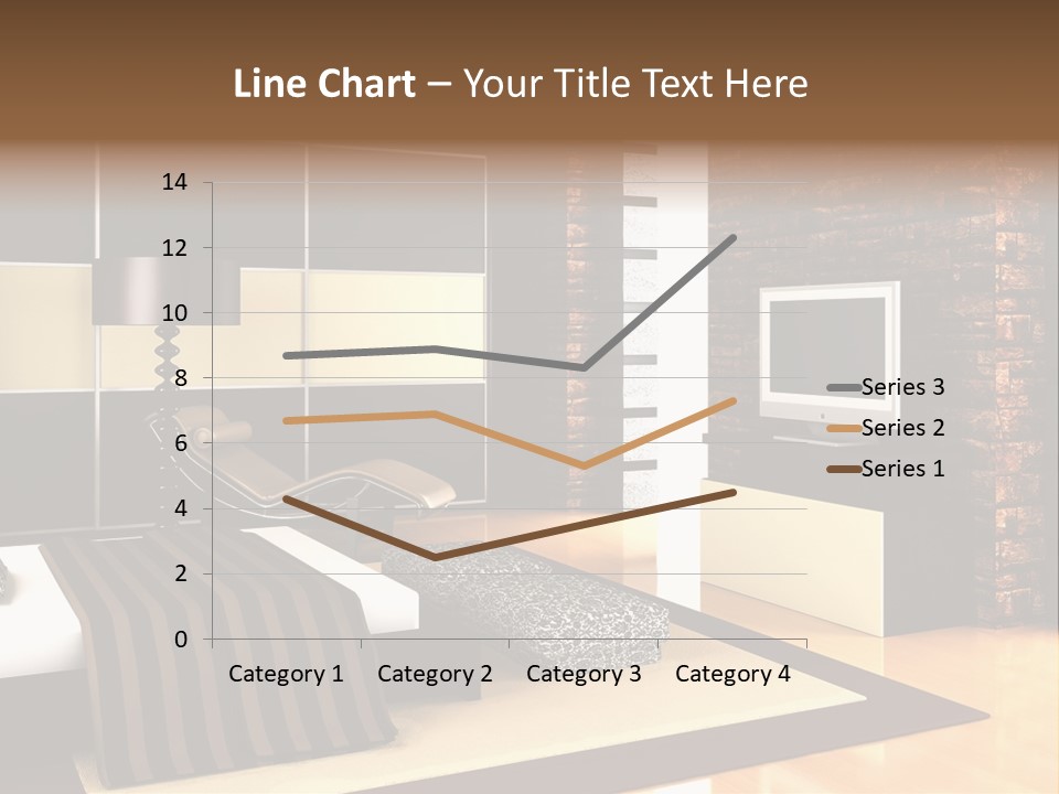 A Bedroom With A Brick Wall And A Television PowerPoint Template