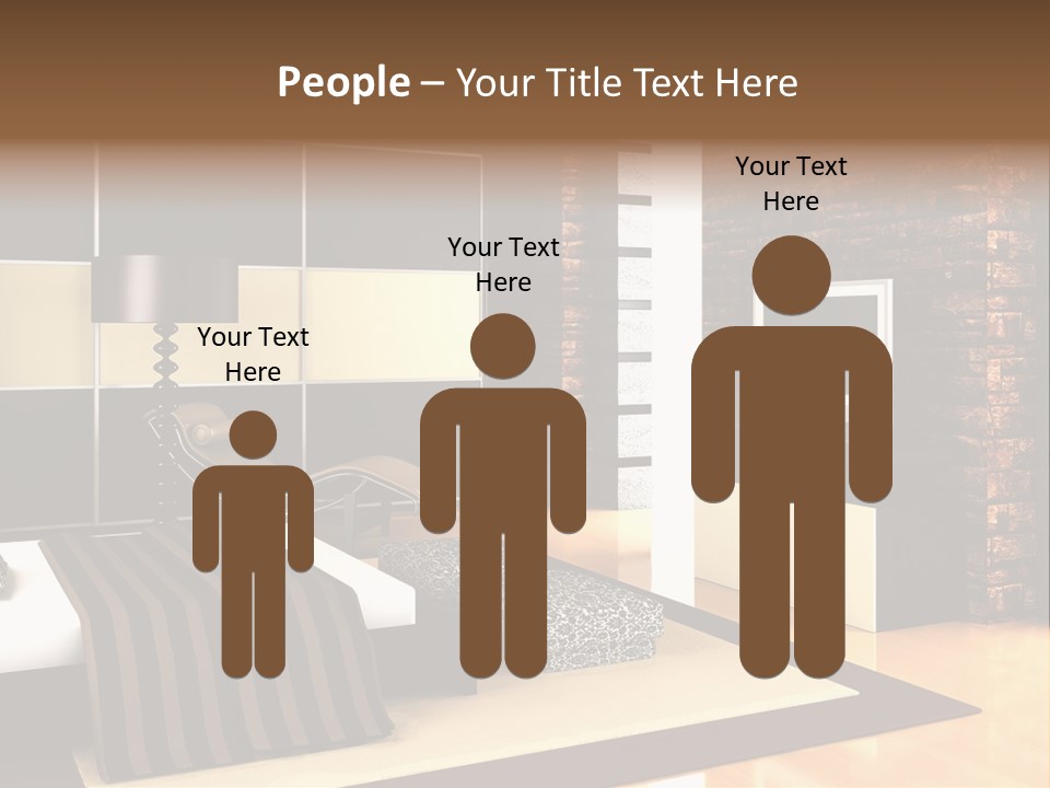 A Bedroom With A Brick Wall And A Television PowerPoint Template