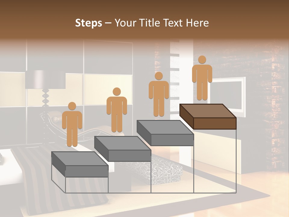 A Bedroom With A Brick Wall And A Television PowerPoint Template