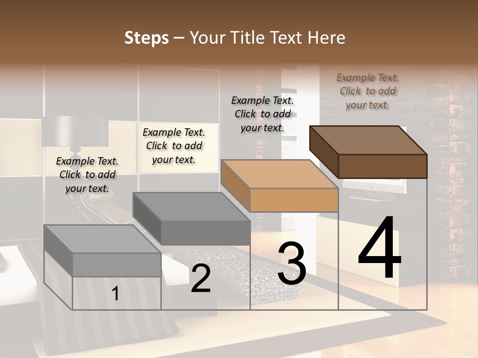 A Bedroom With A Brick Wall And A Television PowerPoint Template