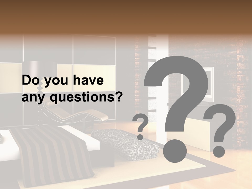 A Bedroom With A Brick Wall And A Television PowerPoint Template