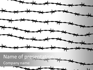 Wall P O W Barbed Wire PowerPoint Template