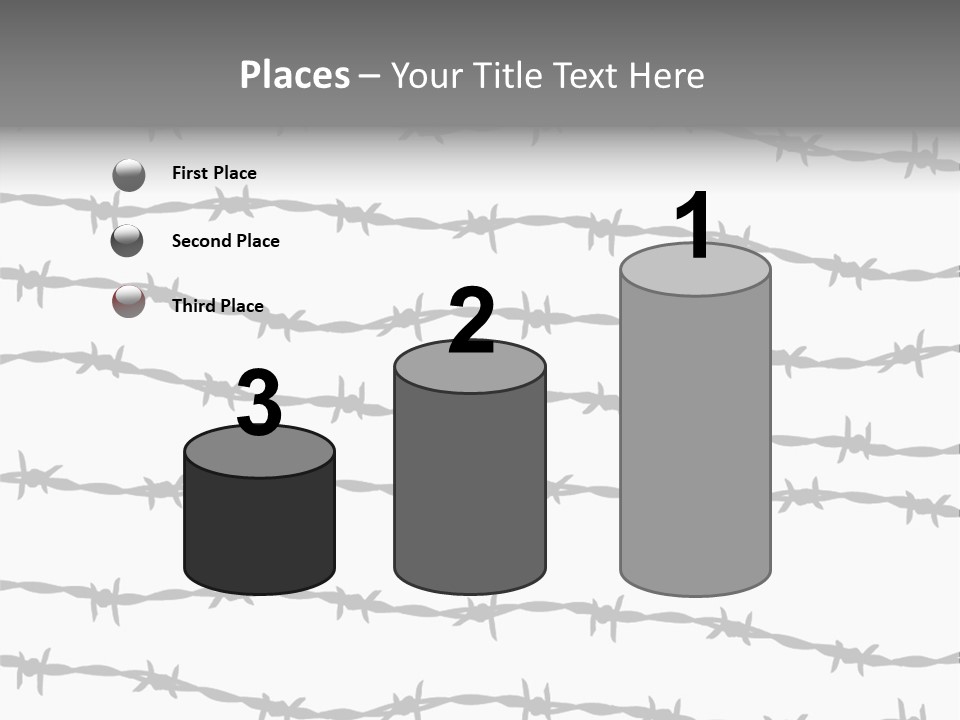 Wall P O W Barbed Wire PowerPoint Template