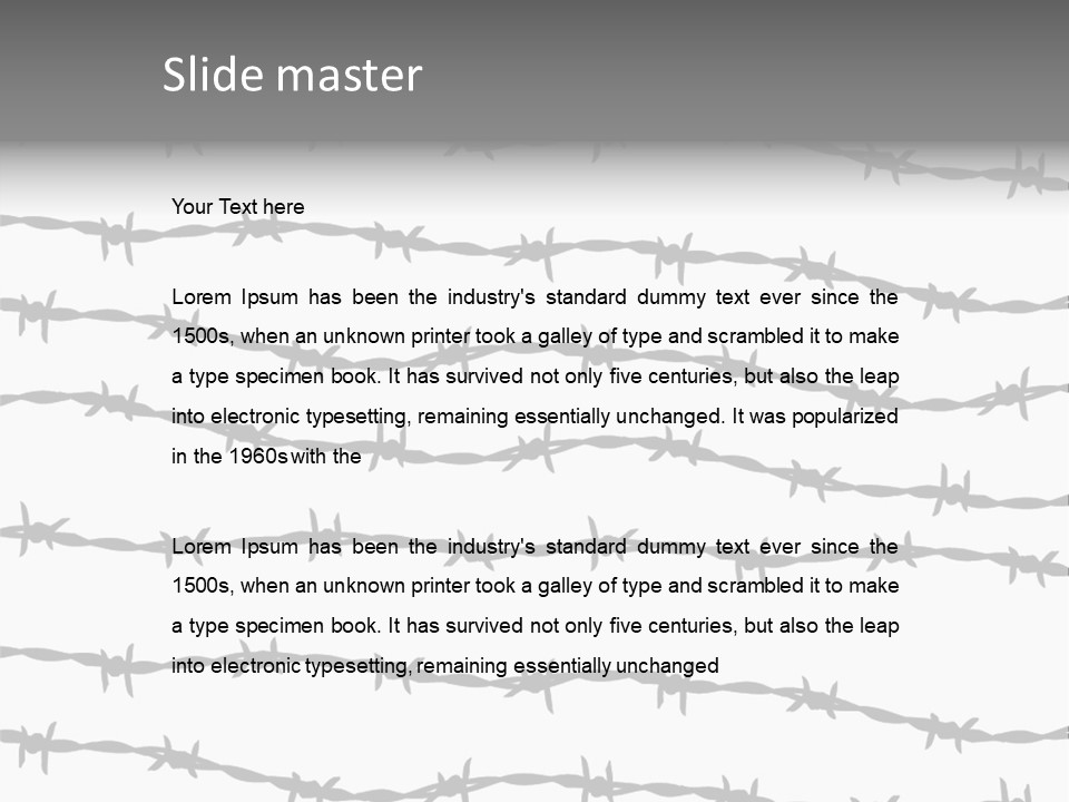 Wall P O W Barbed Wire PowerPoint Template