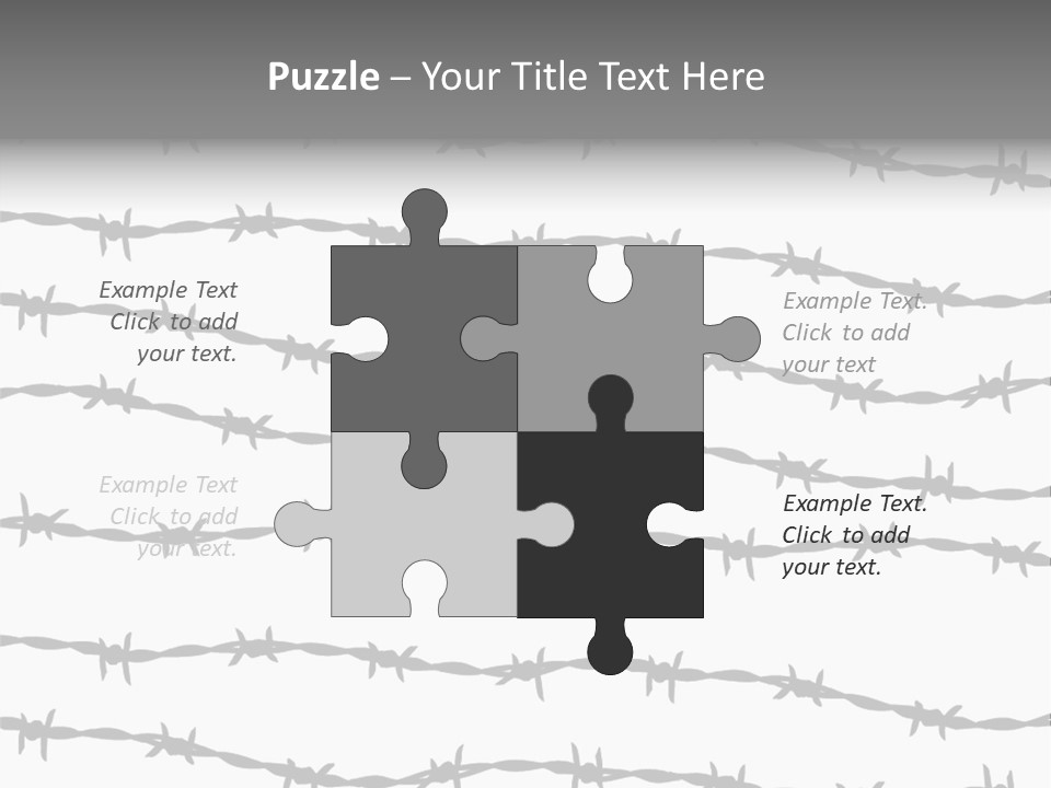 Wall P O W Barbed Wire PowerPoint Template