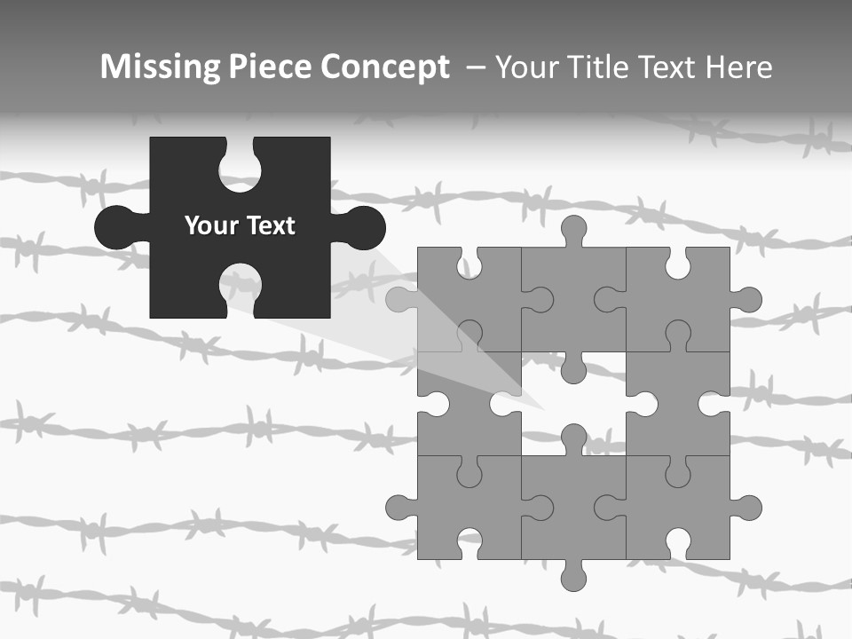 Wall P O W Barbed Wire PowerPoint Template