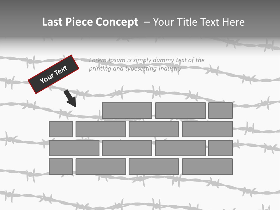 Wall P O W Barbed Wire PowerPoint Template