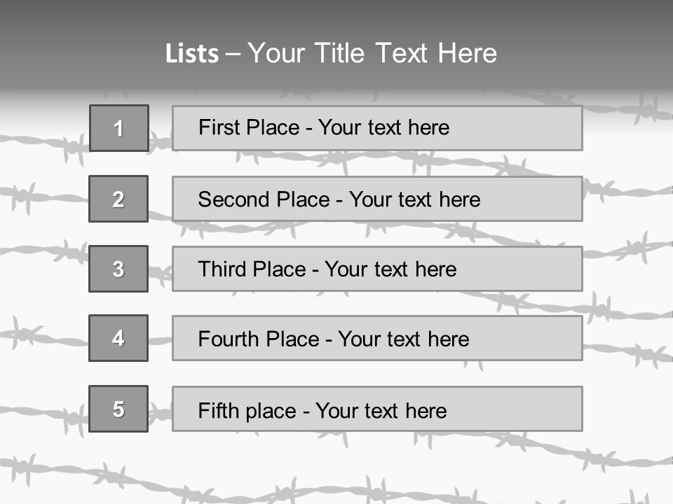 Wall P O W Barbed Wire PowerPoint Template