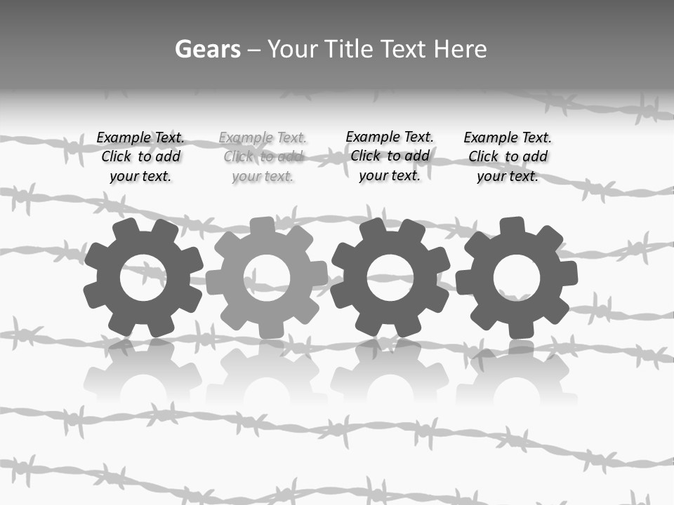 Wall P O W Barbed Wire PowerPoint Template
